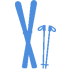 Icona di sci e bastoncini